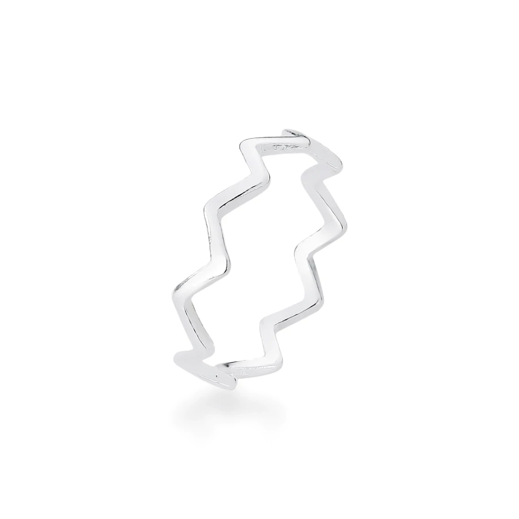 Anel Zig Zag Liso Pontudo