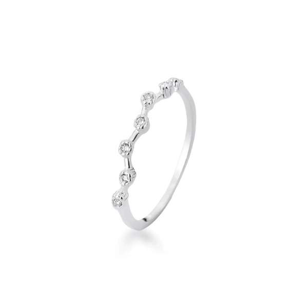 Anel Zig Zag com Zircônias