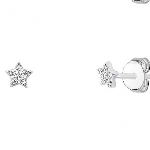 Brinco Estrela Cheia Crav Cristal 4 mm 