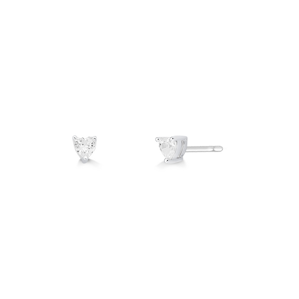 Brinco Coração Zircônia Galeria c Garrinha 4 mm