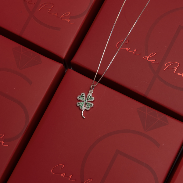 Pingente Trevo Crav Verde Pend 2,5 cm