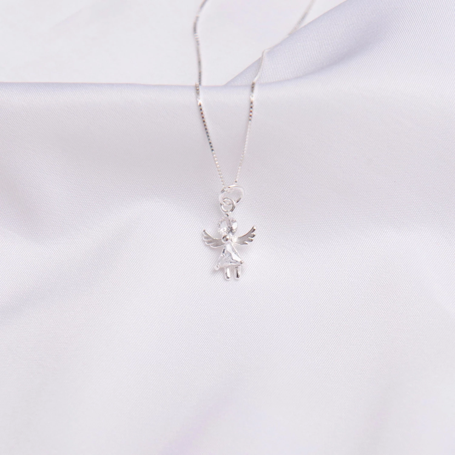 Pingente Anjo Zircônia Cristal