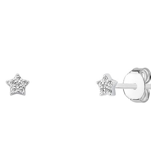 Brinco Estrela Cheia Crav Cristal 3 mm
