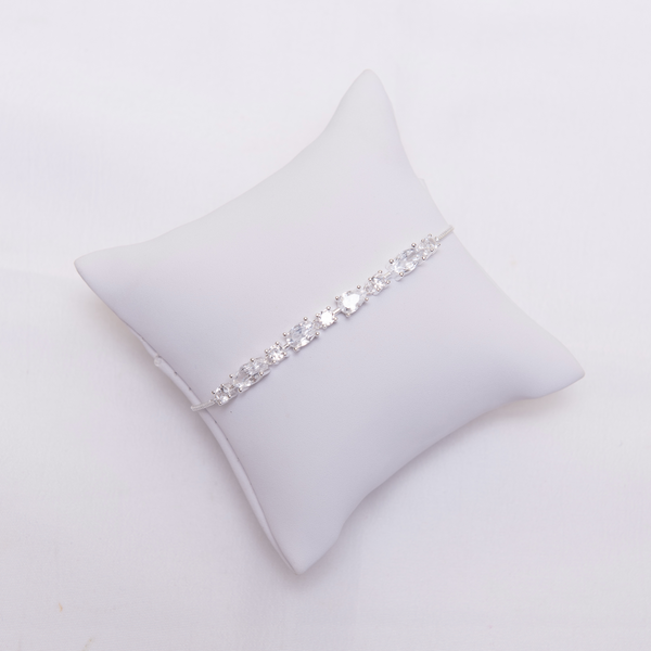 Pulseira Luxo Entremeio Zirconias Geometricas Veneziana 