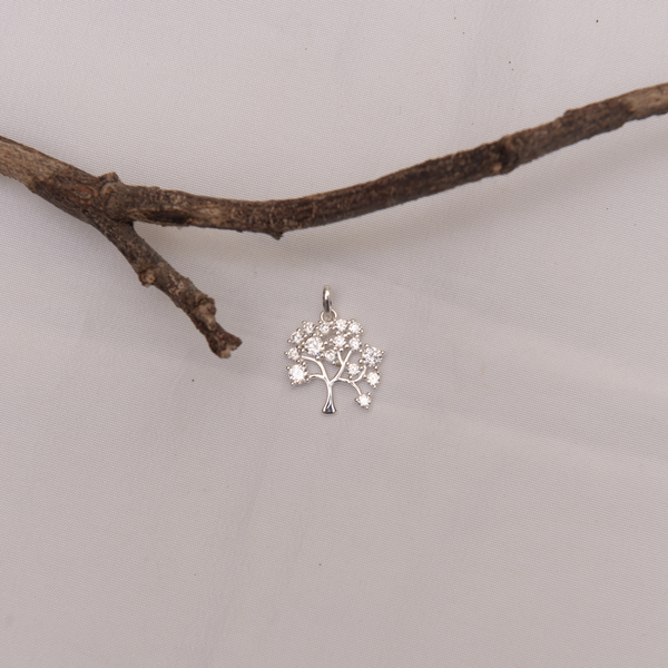 Pingente Árvore da Vida Galhos c Folhas Zirc Diversas Crav Cristal