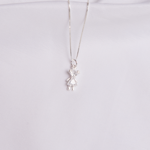 Pingente Menina Zircônia Cristal