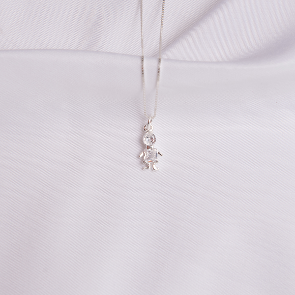Pingente Menino Zircônia Cristal